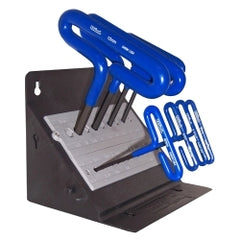 Hex key set 8 pc t-handle 6in. metric in stand