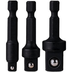3 pc. 1/4" hex to square socket adapter set